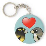 Evening Grosbeaks in love Basic Keychain