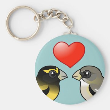 Evening Grosbeaks in love Basic Keychain < Birdorable Birds < Birdorable