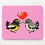Evening Grosbeaks in love Mousepad