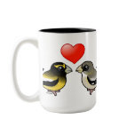 Evening Grosbeaks in love Two-Tone Mug