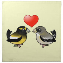Evening Grosbeaks in Love Printed Napkin