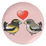 Evening Grosbeaks in love Plate
