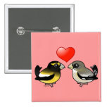 Evening Grosbeaks in love Square Button