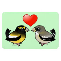 Evening Grosbeaks in Love Flexible Magnet