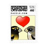 Evening Grosbeaks in love Stamp