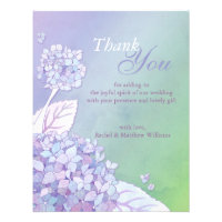 Evening Hydrangeas Wedding Thank You Flat Cards Invite