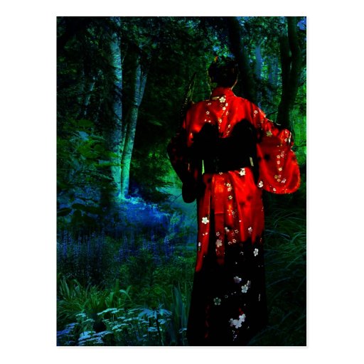 EVENING KIMONO POST CARD