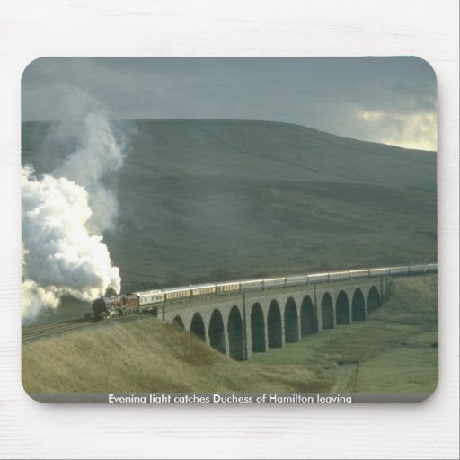 Evening light catches Duchess of Hamilton leaving Mouse Pad