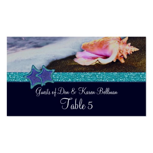 Evening On The Beach Table Business Card Template (front side)