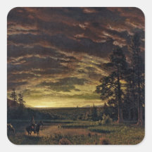 Evening on the Prairie by Bierstadt Sticker