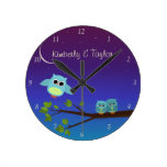 Evening Owls Wall Clock
