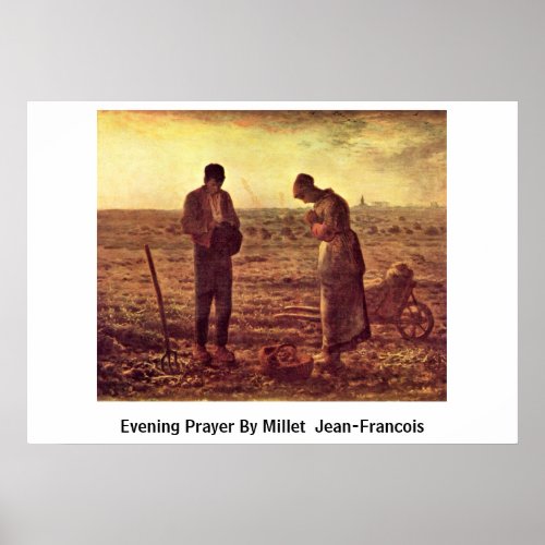 Evening Prayer By Millet (Ii) Jean-Francois Poster