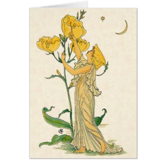 Evening Primrose by Walter Crane, 1889 card