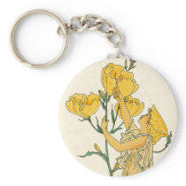 Evening Primrose by Walter Crane, 1889 Keychain
