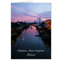 Evening Reflections At Amphawa, Thailand cards
