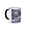Evening Snow Barn- mug