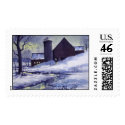 Evening Snow Barn- stamps