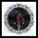 Evening Stroll Gothic Fantasy Redhead Girl Poster