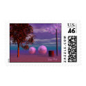 Evening Stroll - Purple and Pink Glow postage