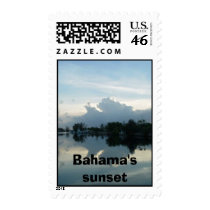 Evening view from patio, Bahama's sunset postage