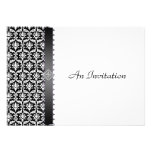 Evening Wedding Reception Black & White Damask Personalized Invite