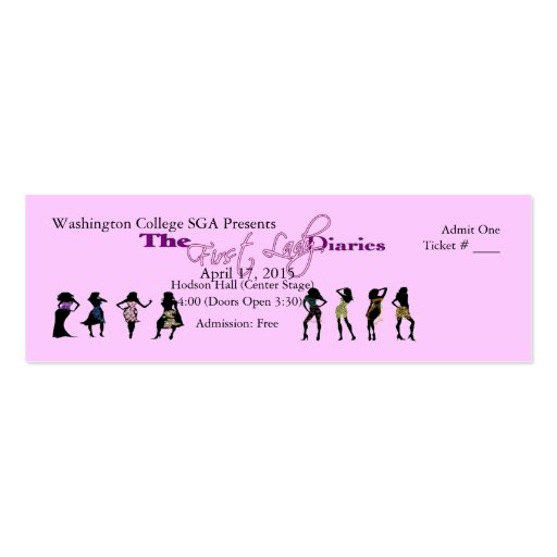 Event Customizable Ticket (Women) Business Card : Zazzle
