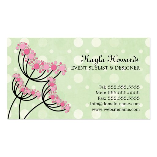 Event Planner Business Cards (back side)