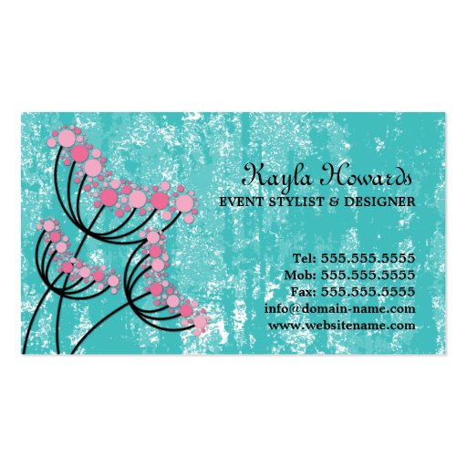 Event Styling and Design Business Cards (back side)