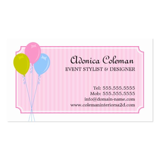 Event Stylist Custom Business Cards (back side)