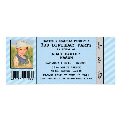 Event Ticket Style Birthday Party Inviation Invitation