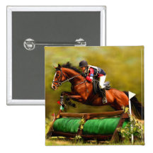 Eventer - Horse Art Pinback Buttons