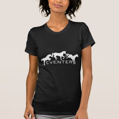 Eventer with Three Jumping Horses Tee Shirts