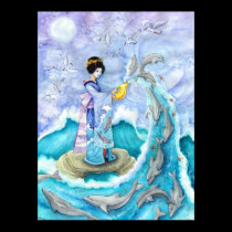 Eventide 18"x24" Poster, Geisha Surreal Art posters