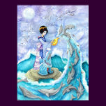 Eventide Fine Art Print Poster, Geisha Dolphin Art