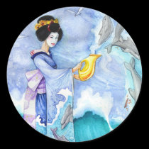 Eventide Sticker, Small, Geisha Dolphin Art