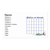 Events Of Winter Calender Business Card Template