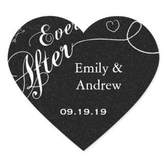 Ever After Chalkboard Wedding Save the Date Seal
