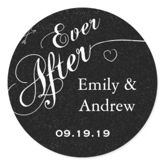 Ever After Chalkboard Wedding Save the Date Seal