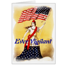 "Ever Vigilant" Vintage Patriotic Greeting Cards