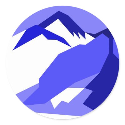 Everest - blue round stickers by lonvig