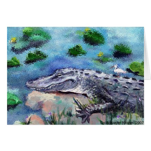 Evergaldes Alagator Greeting Card