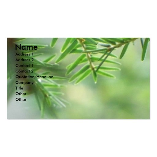Evergreen Business Card Template (front side)