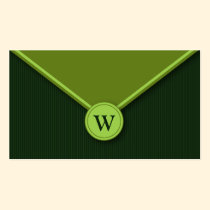Evergreen Monogram Elegant Envelope Business Cards business cards