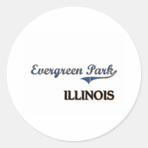 Evergreen Park Illinois City Classic Stickers