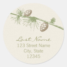 Evergreen Return Address Seal Round Stickers