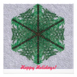 Evergreen "Snowflake" Design Holiday Card invitations
