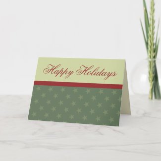 Evergreen Stars Happy Holidays Christmas Card H card