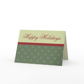 Evergreen Stars Happy Holidays Christmas Card H card