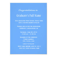 Evergreen tree photography blue graduation custom announcement