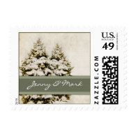 Evergreen Trees Christmas Postage